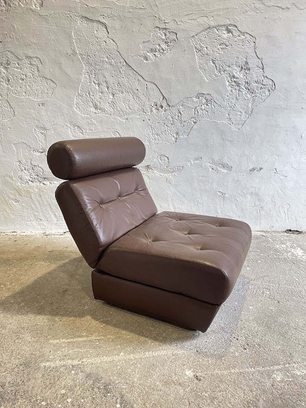 photo furniture Vintage Yugoslav Design Convertible Leather Chair Bed 1970s
