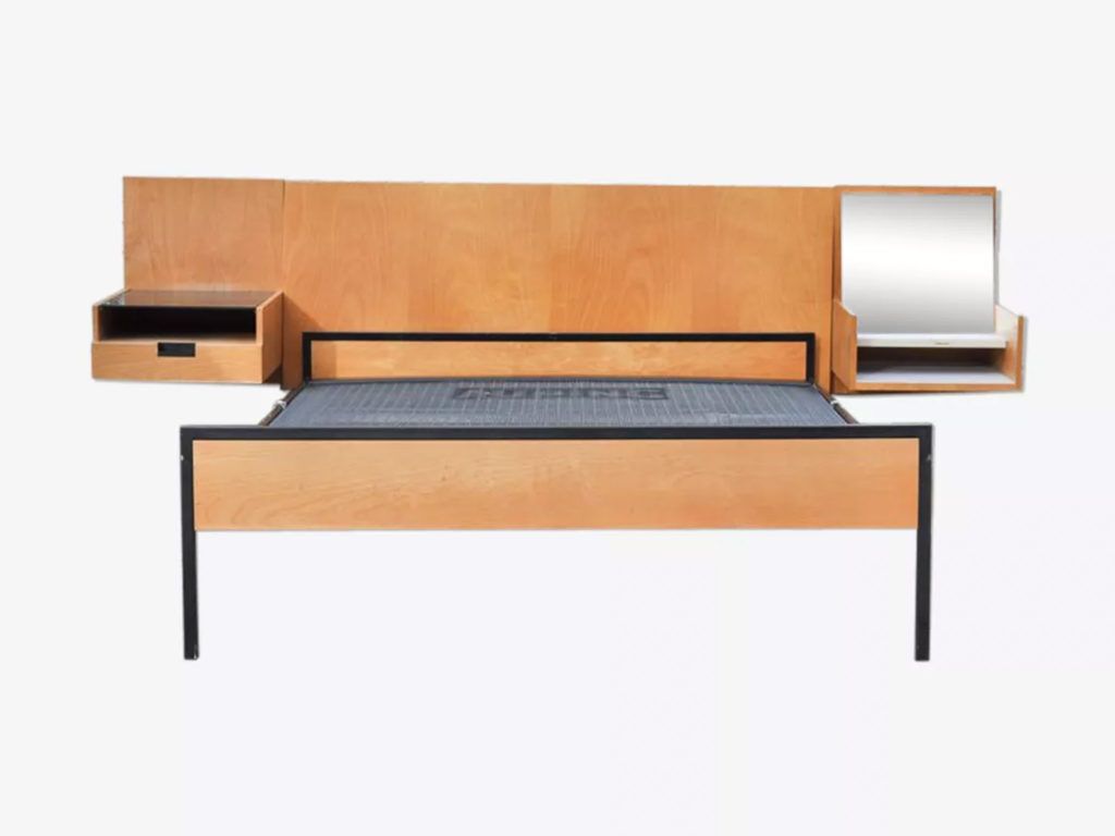 Birch And Metal Bed By Cees Braakman For Pastoe  Japanese Series Model Vb12 The Netherlands 1959 photo 652.0