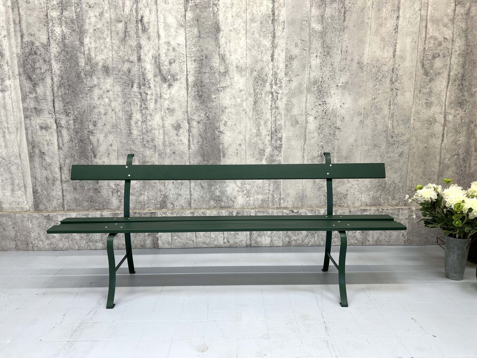 201cm Forest Green Garden Bench photo for sale
