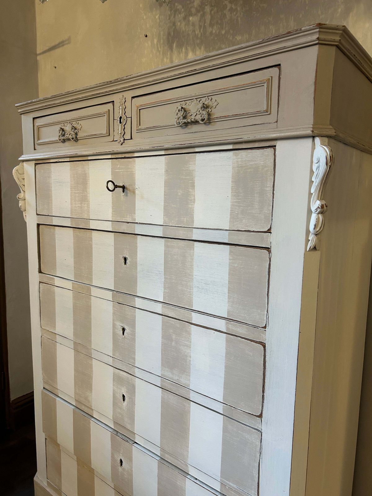 Antique French Painted Chest Of Drawers photo 750.0