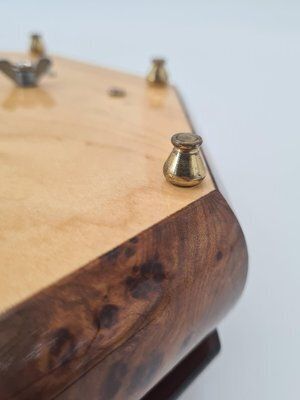 Large Music Box In Marquetry And Burl Veneer, Italy, 1960s 1970s photo vintage