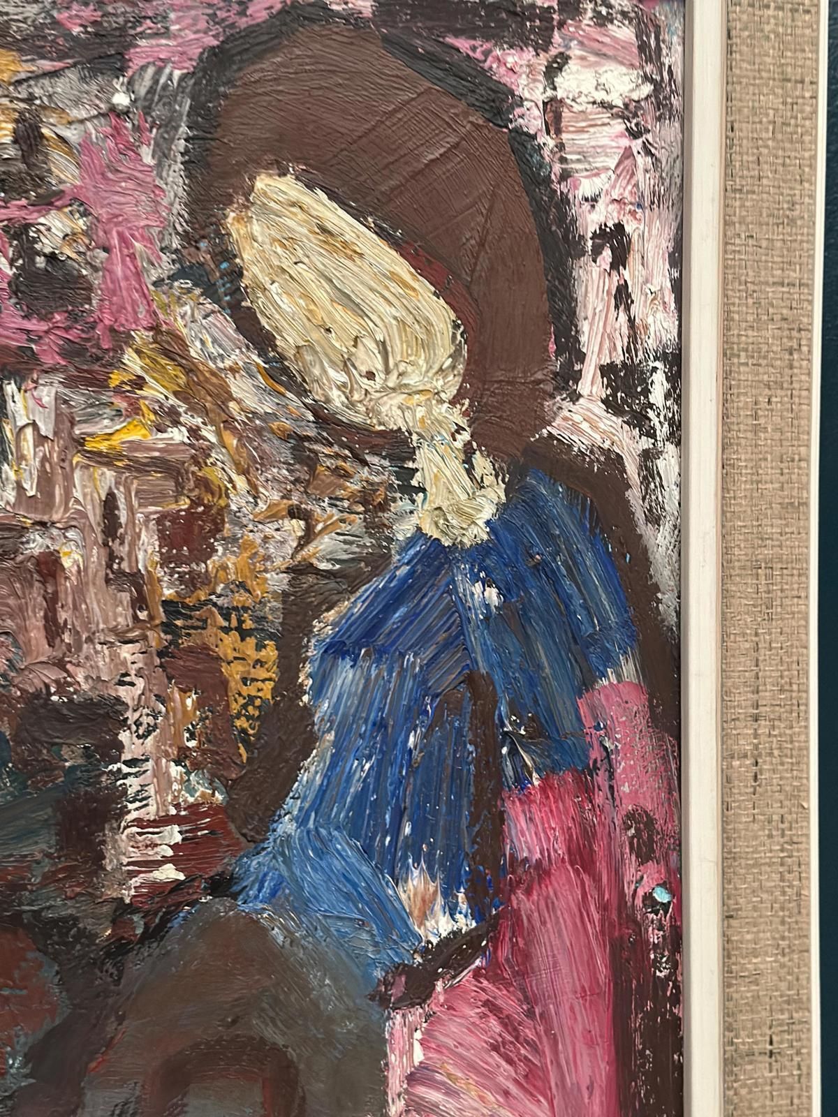 Original Swedish Oil On Canvas – “Girls In Interior” By Gösta Falck – Vintage | Framed 75 × 64 Cm (Approx. 30" × 25") photo vintage