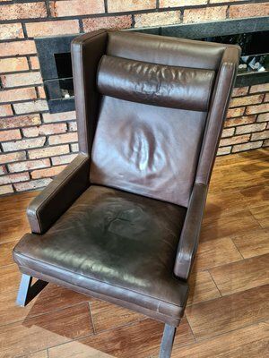Handcrafted Leather Rocking Chair From Bw Bielefelder Werkstätten, Germany, 2010s photo Furniture