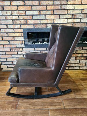 photo furniture Handcrafted Leather Rocking Chair From Bw Bielefelder Werkstätten, Germany, 2010s
