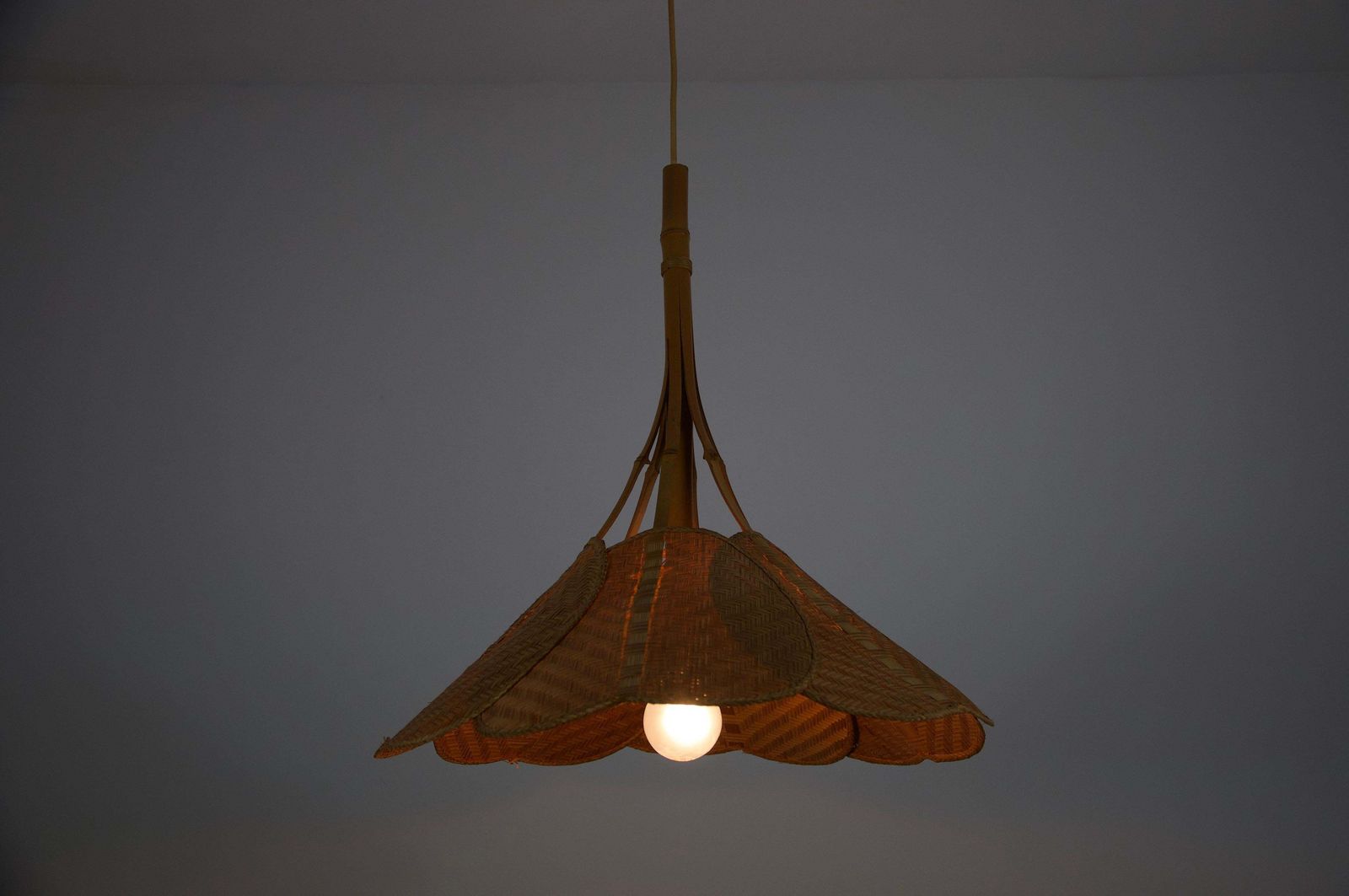 photo buy Mid Century Modern Uchiwa Pendant Lamp In The Style Of Ingo Maurer, 1970s