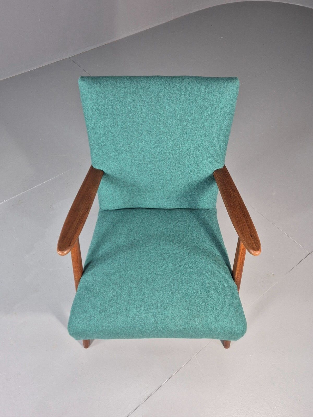Vintage Mid Century Teak Lounge Chair New Upholstery Retro 1960s Eb11814 Mnor photo 600.0