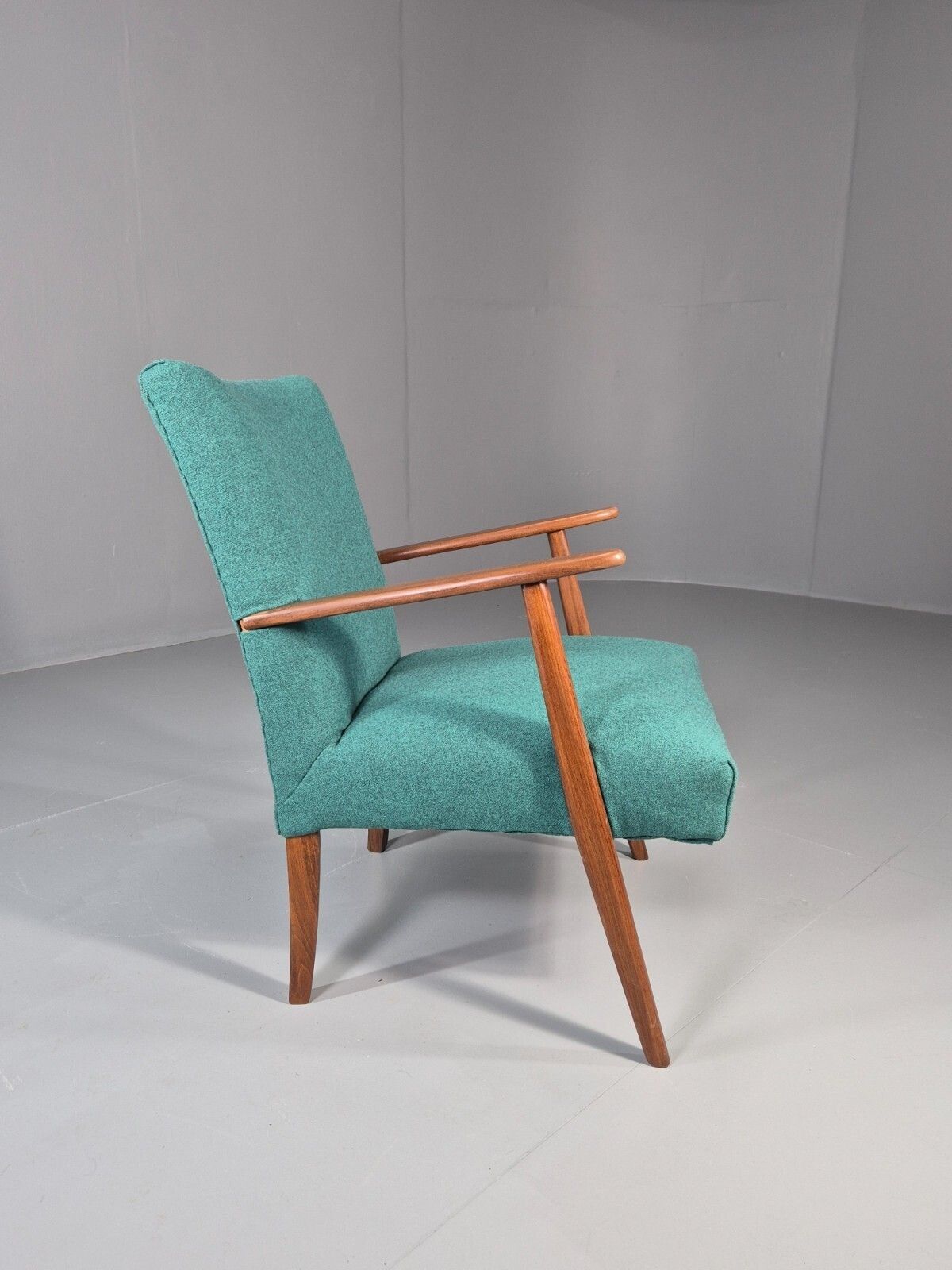 Vintage Mid Century Teak Lounge Chair New Upholstery Retro 1960s Eb11814 Mnor photo buy