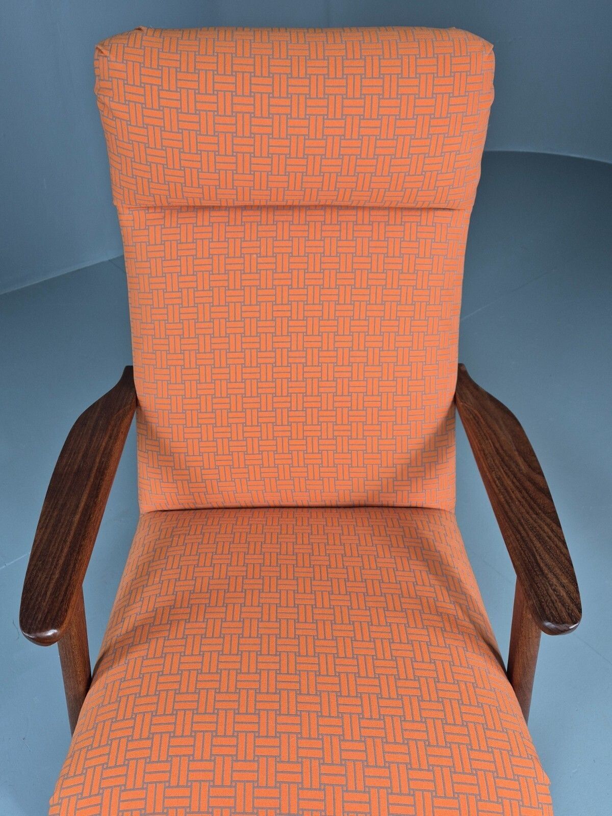 Vintage Danish Lounge Chair Teak Frame Mid Century New Upholstery photo 600.0
