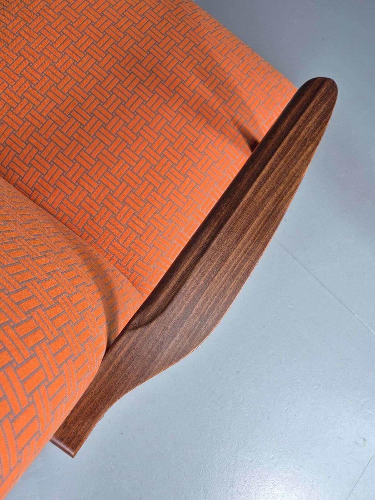 600.0 Vintage Danish Lounge Chair Teak Frame Mid Century New Upholstery photo