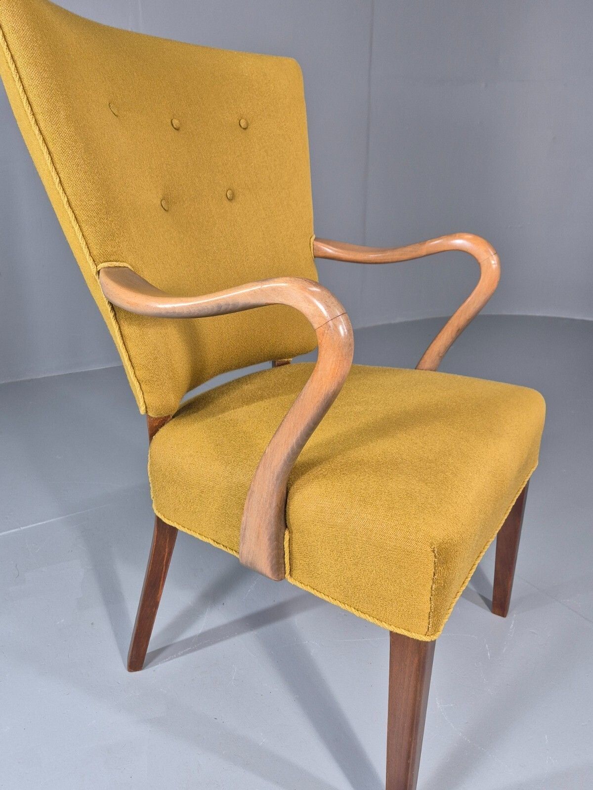 Furniture Vintage Mid Century Danish Lounge Chair High Back 1950s Retro photo