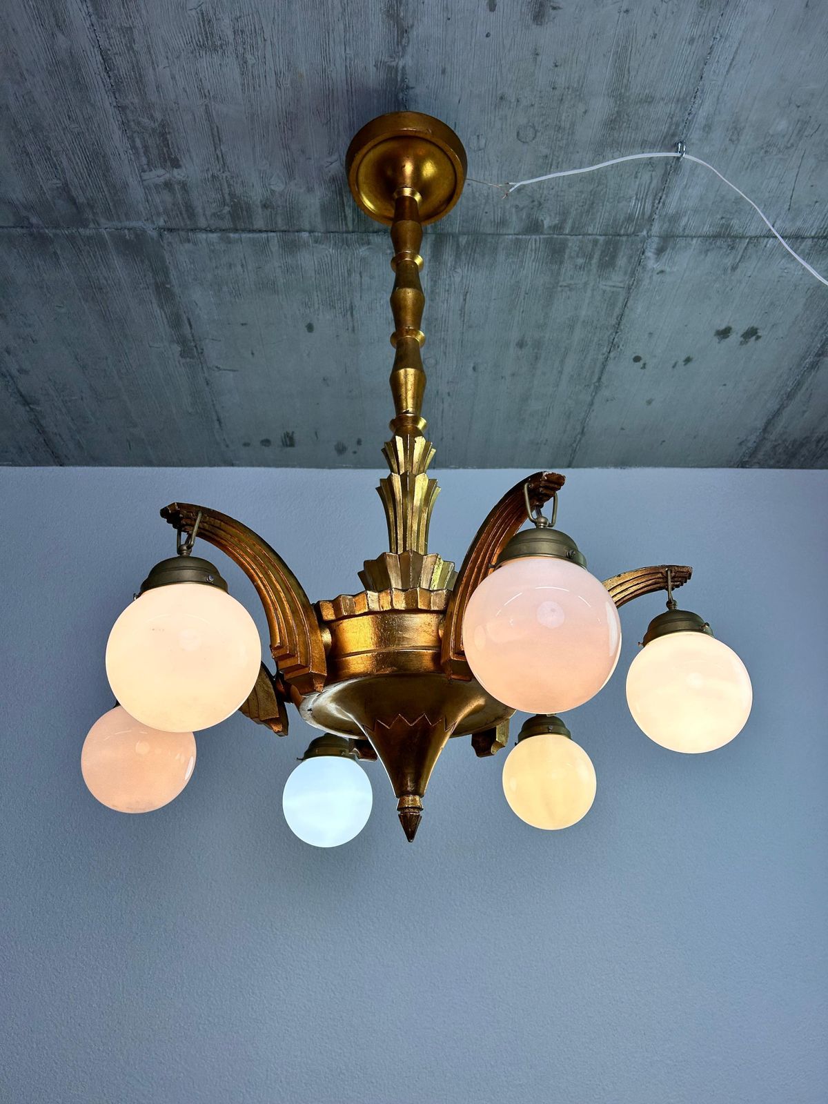 photo vinterior Large Art Deco Chandeliers In Style Of Dagobert Peche
