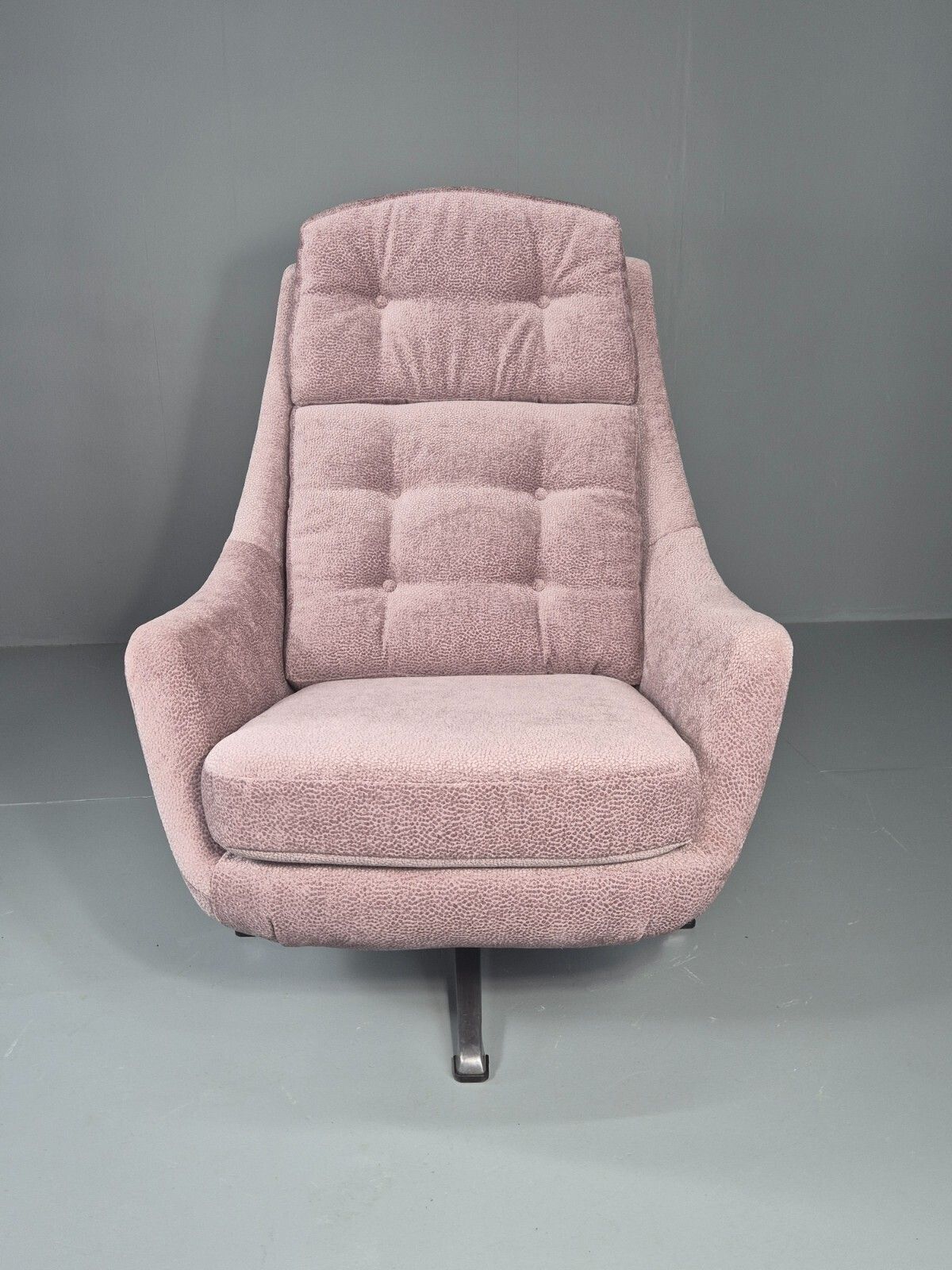 Vintage Mid Century Swivel Bucket Chair Danish 1970s New Upholstery photo furniture