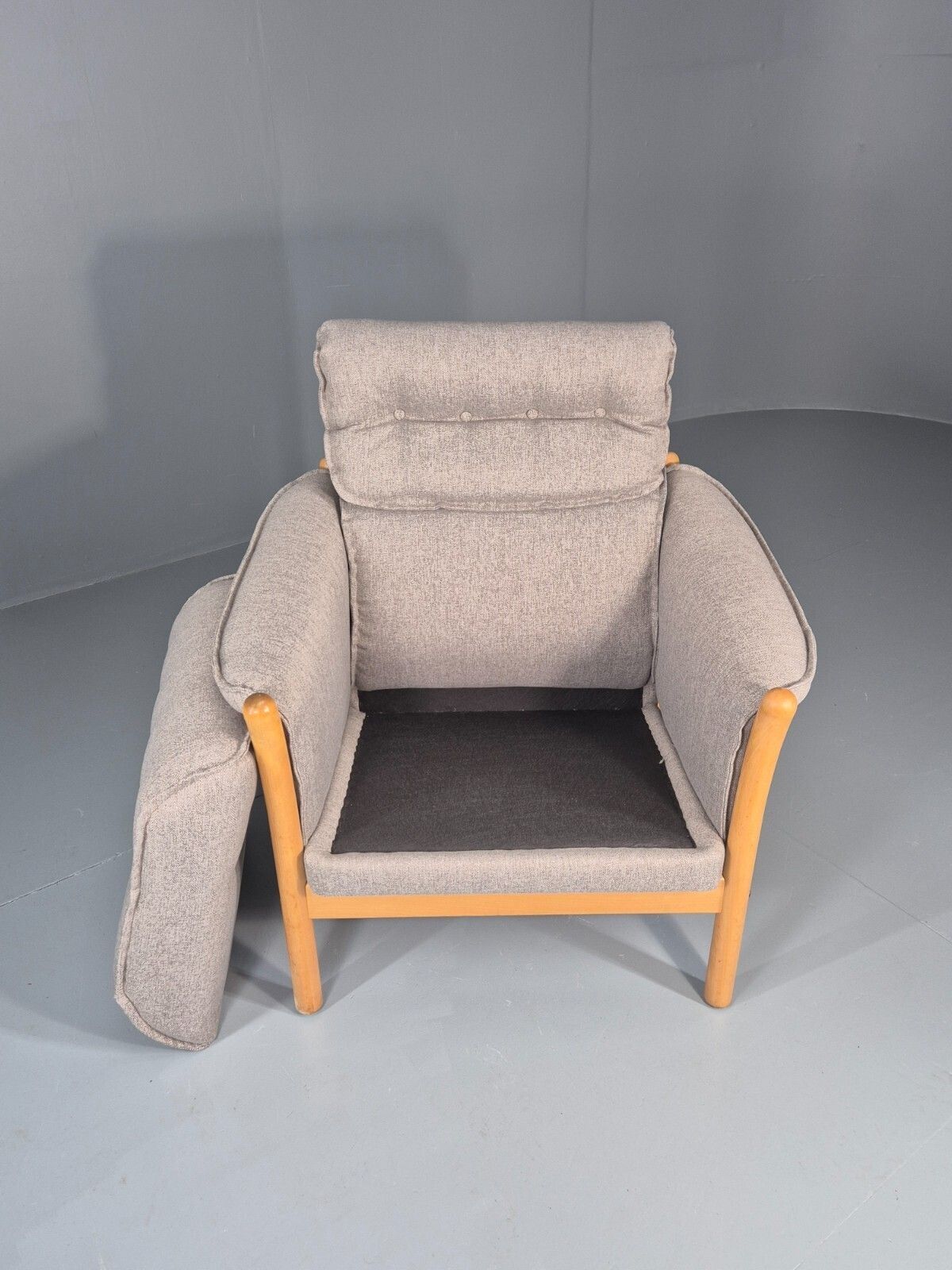 Vintage Lounge Chair Mid Century Danish Beech Frame New Upholstery photo vintage