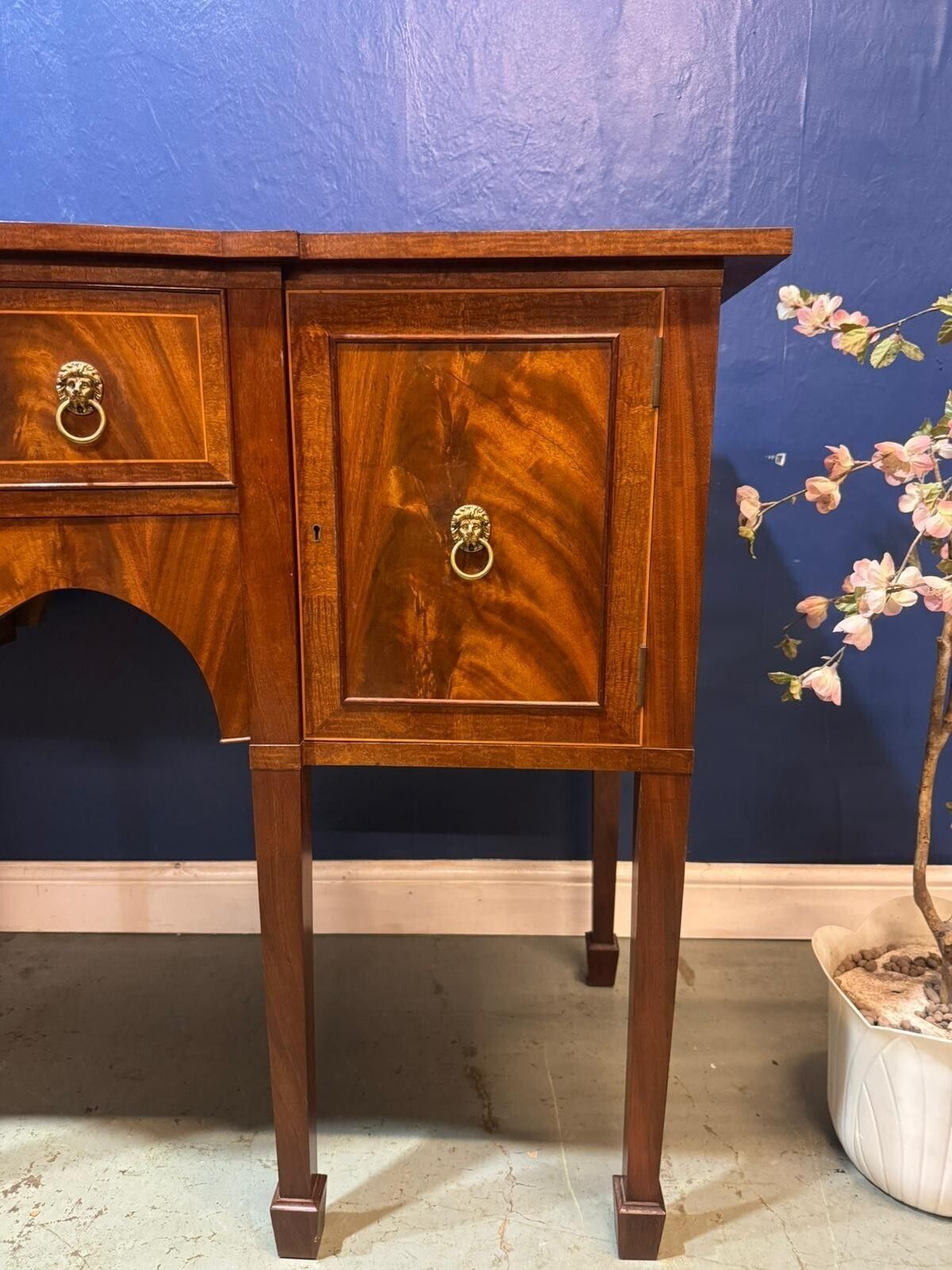 Antique Mahogany Regency Style Serpentine Sideboard Dressing Table Furniture photo 265.0