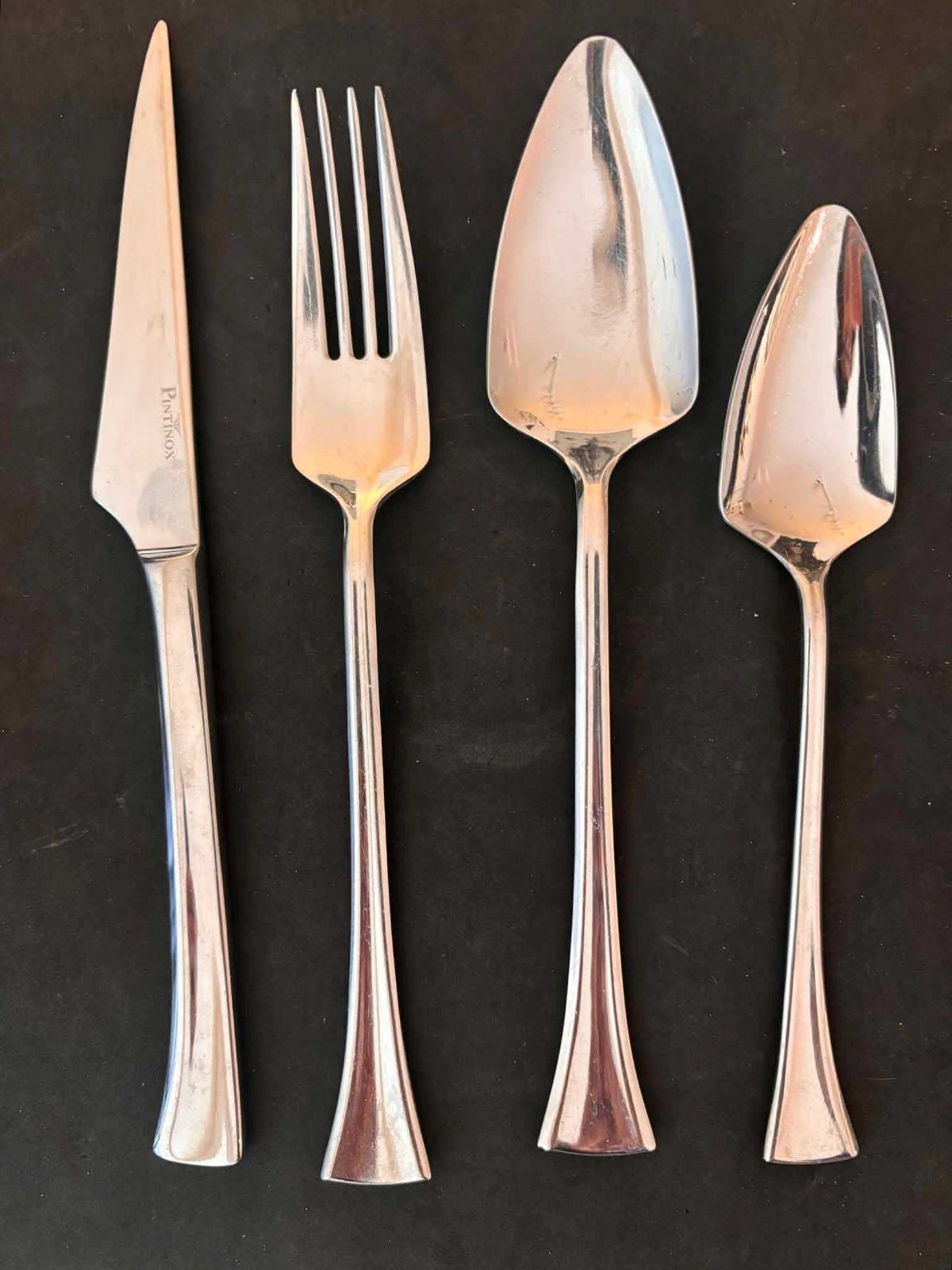 Rare Giacomo Pinti Futuristic Designer Cutlery Set 1990s Italy Pintinox X 5 Vanity Pattern photo furniture