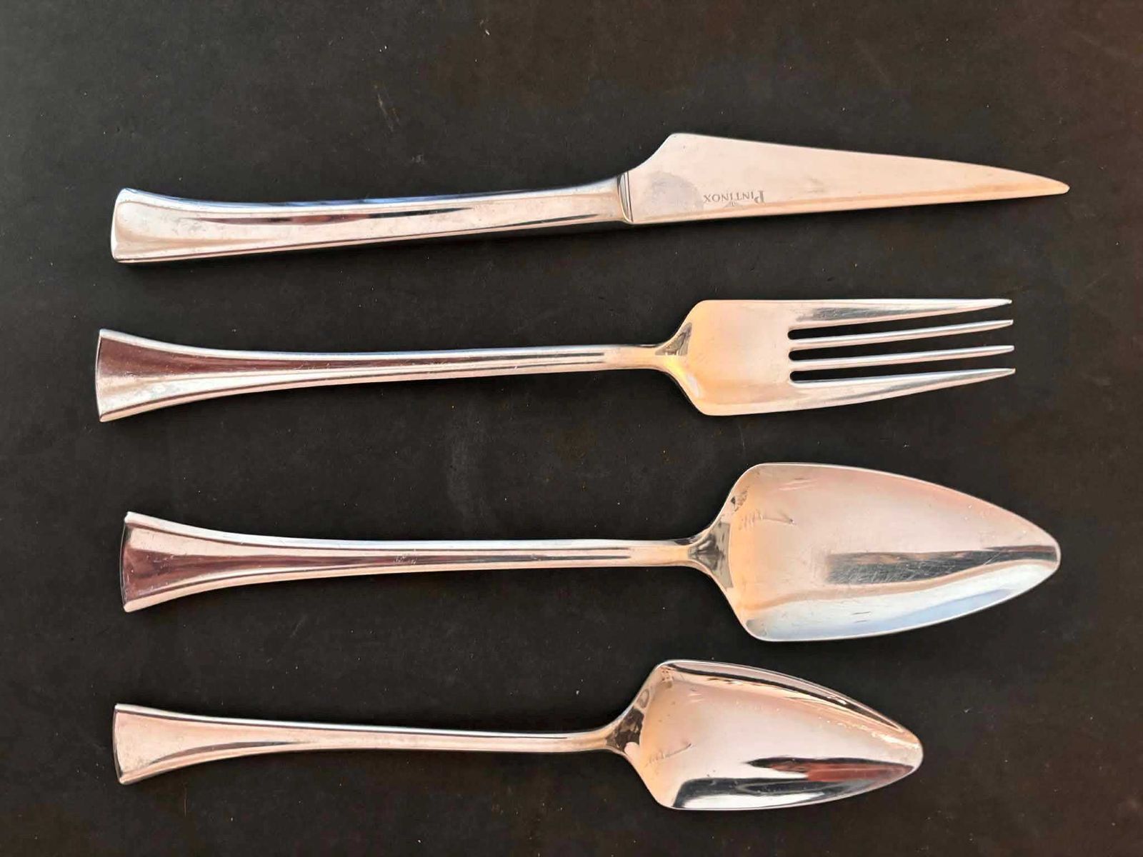 photo vinterior Rare Giacomo Pinti Futuristic Designer Cutlery Set 1990s Italy Pintinox X 5 Vanity Pattern