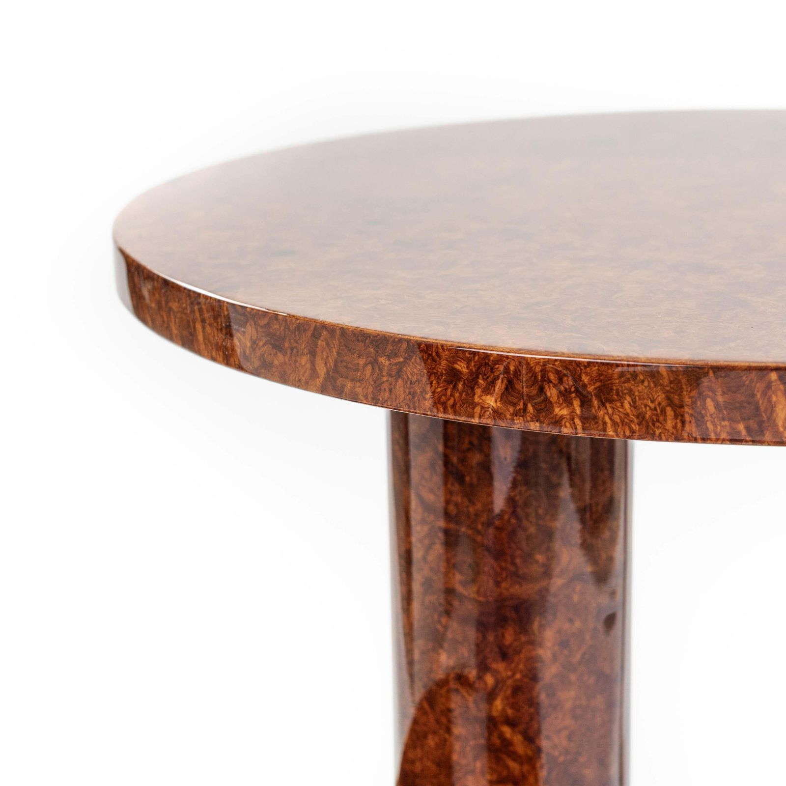 photo furniture French Art Déco Multi Level Amboyna   Stainless Steel Coffee Table 1930s