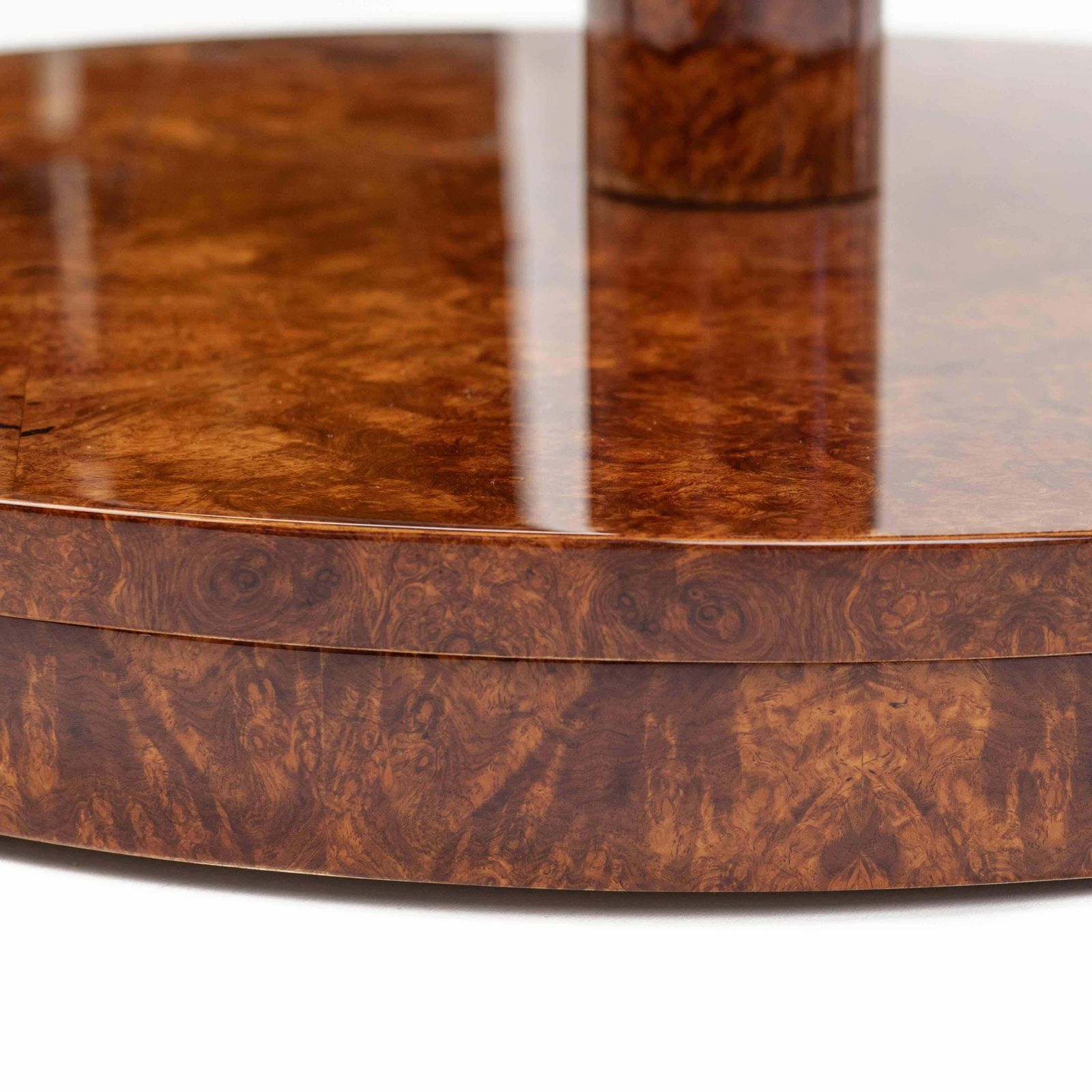 Furniture French Art Déco Multi Level Amboyna   Stainless Steel Coffee Table 1930s photo