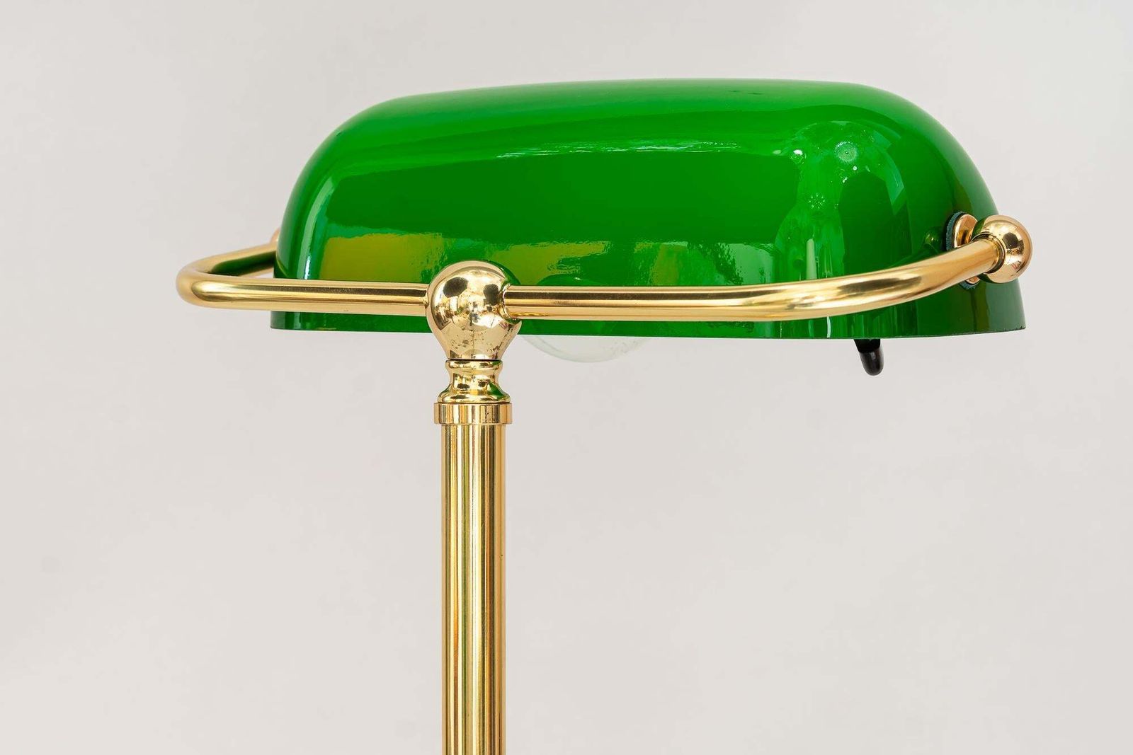 Banker Table Lamp With Glass Shade Vienna Around 1920s photo vinterior