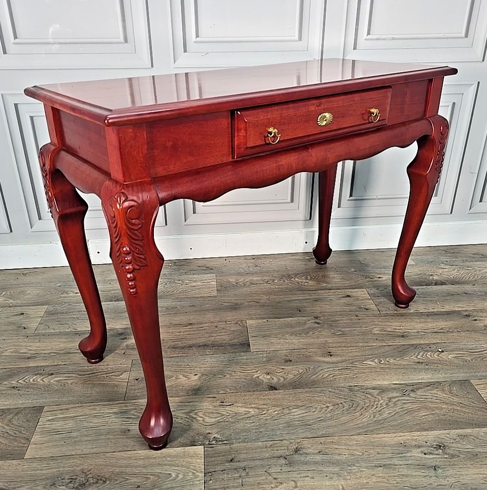 Antique Console Table Queen Anne Style Mahogany With Drawer – Hall Side Entrance