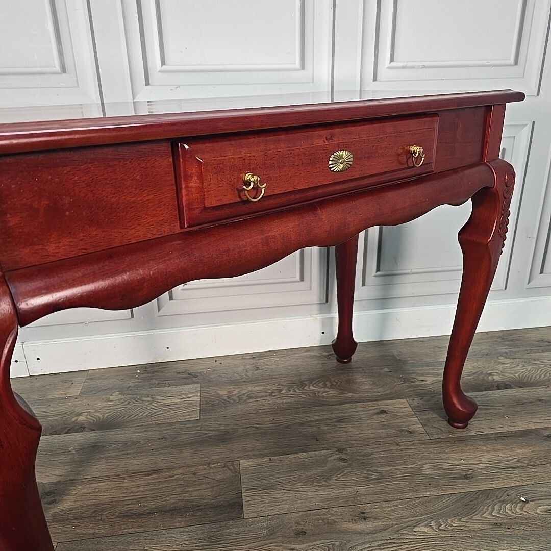 250.0 Antique Console Table Queen Anne Style Mahogany With Drawer – Hall Side Entrance photo