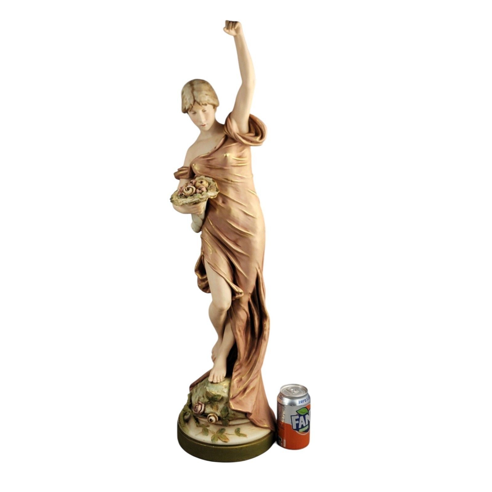 photo furniture Art Nouveau Porcelain Royal Dux Bohemia Monumental Porcelain Figure Maiden 79 Cm