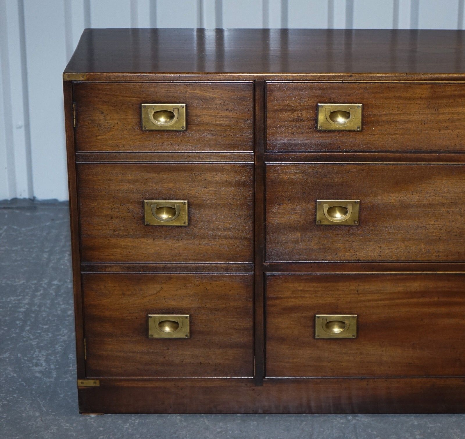 1950's British Bevan Funnell Military Campaign Sideboard Brass Fittings photo Furniture
