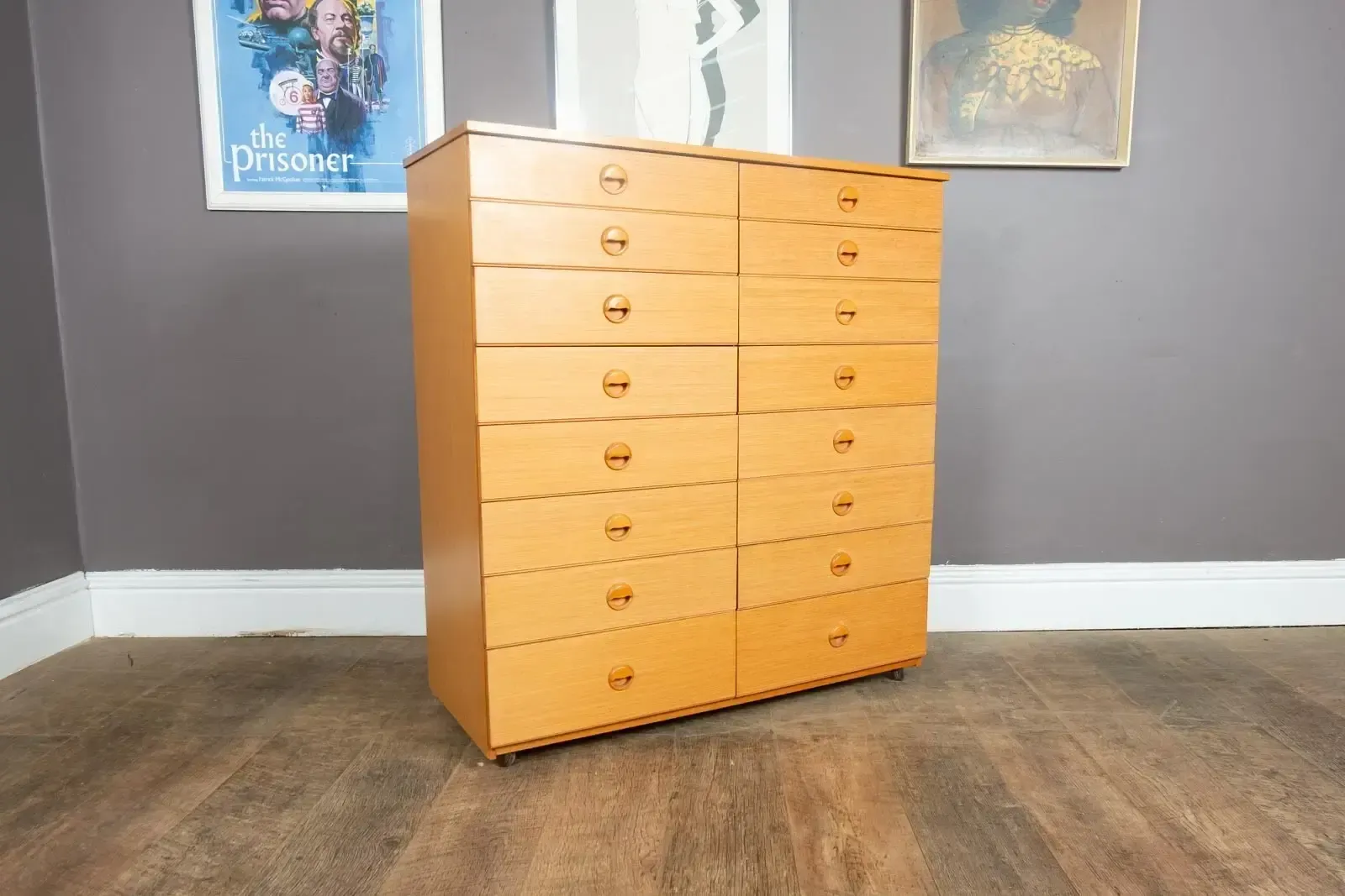 Vintage Mid Century Chest Of 16 Drawers By Schreiber