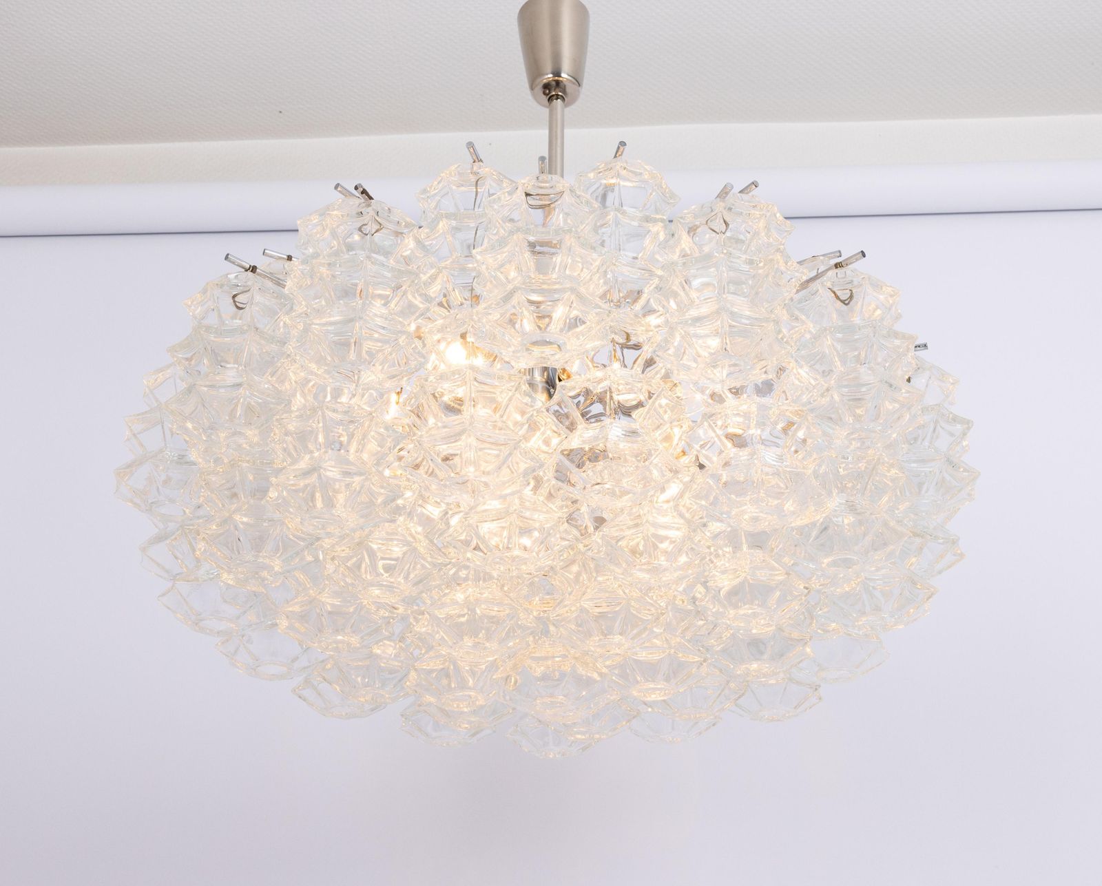 Lighting Large Rare Pagoda Glass Chandelier By Kalmar, Austria, 1960s photo