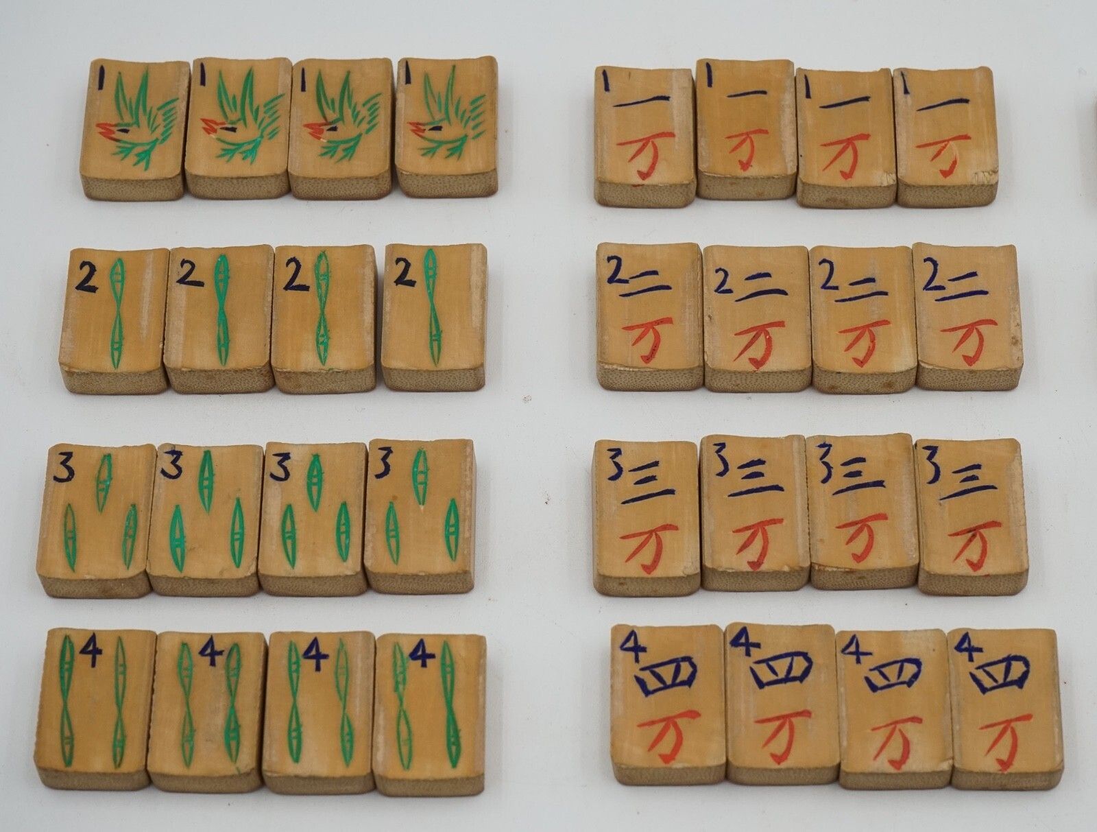 photo vinterior Antique Asian Oriental Mahjong Set Of 148 Tiles In Edwardian Oak Box