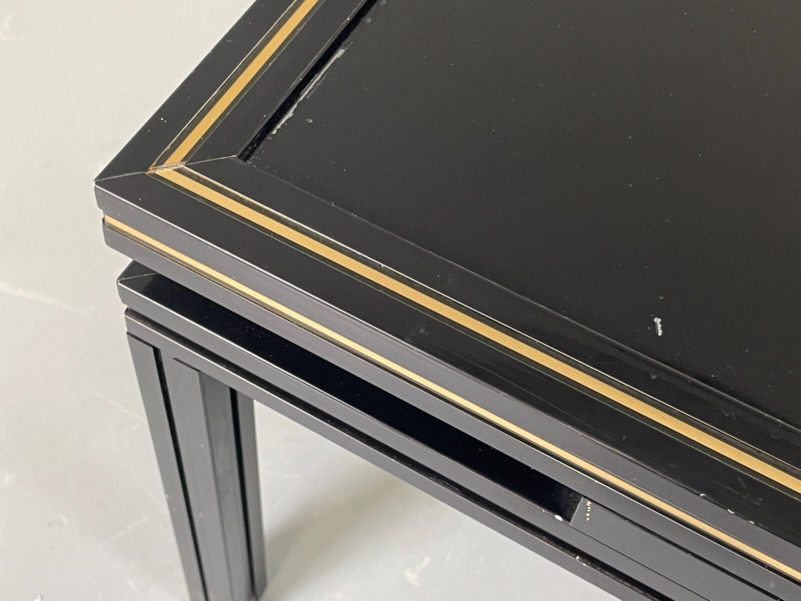 photo for sale Vintage 1970s Coffee Table Pierre Vandel Black Gold Glass 1970s Eb11812 Mwoo