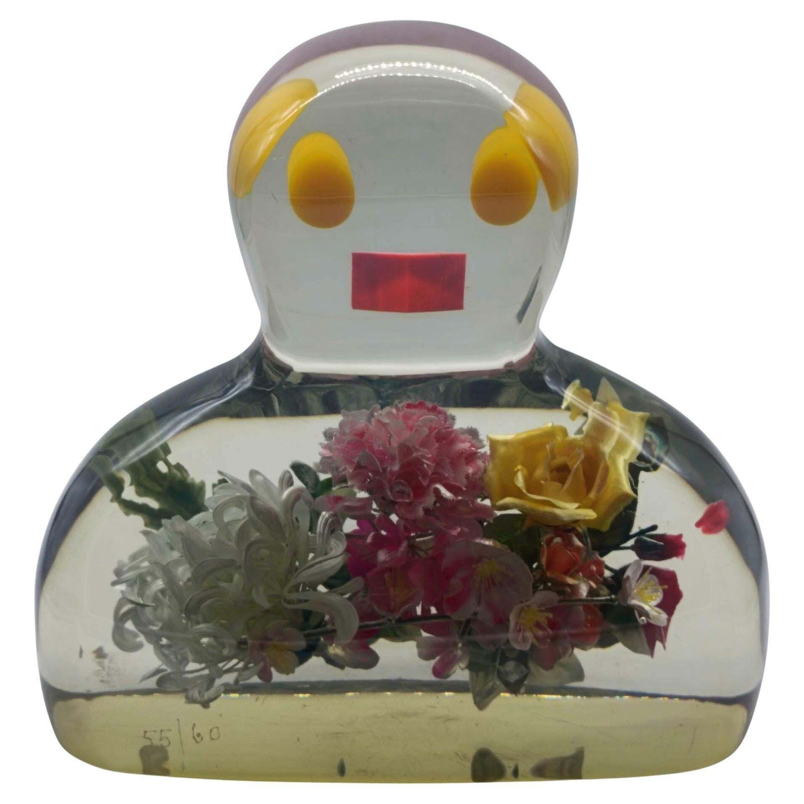 Enrico Baj Sculpture In Resin And Mixed Technique "La Dama Di Fiori," Italy 1985s