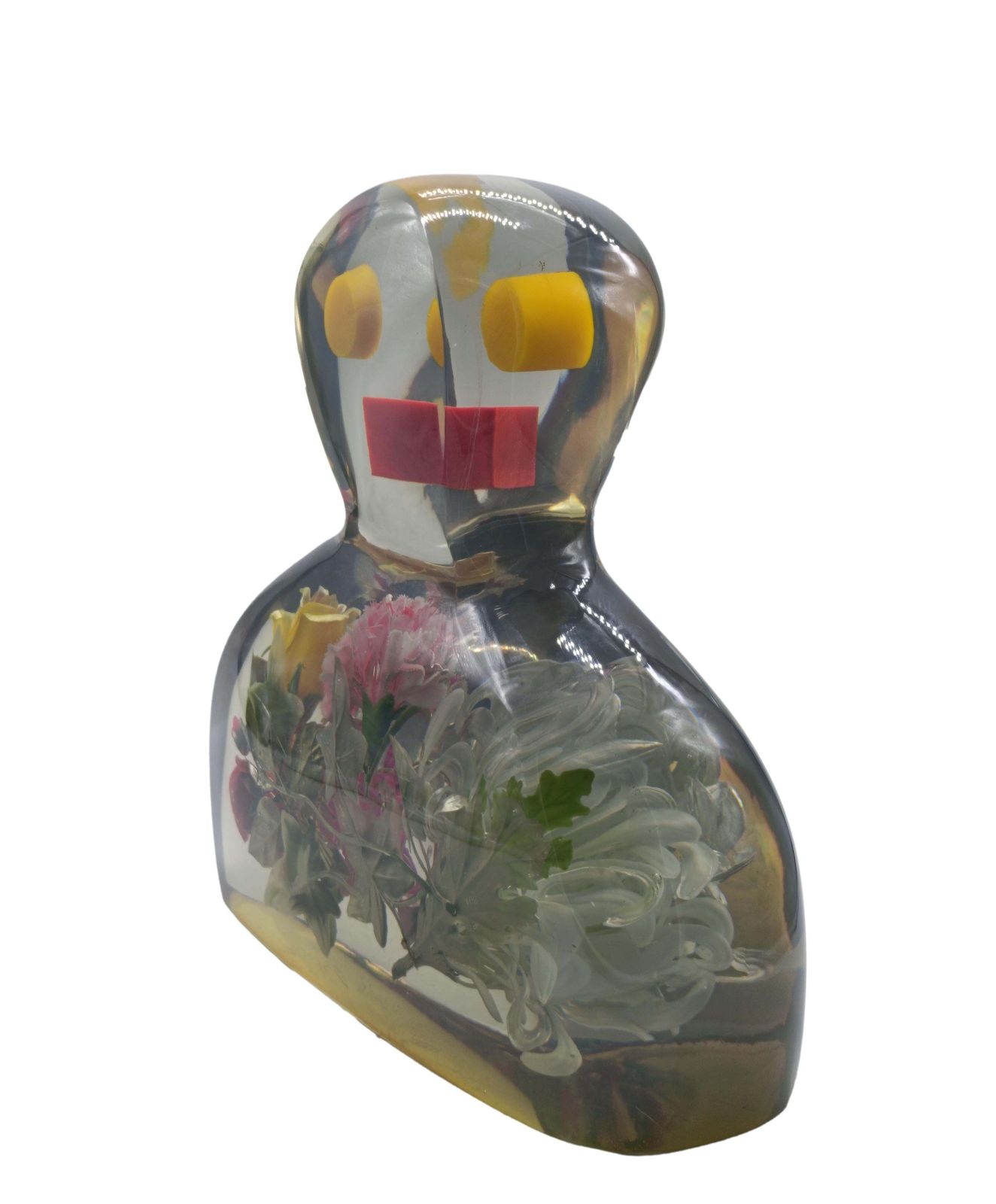 Enrico Baj Sculpture In Resin And Mixed Technique "La Dama Di Fiori," Italy 1985s photo Art