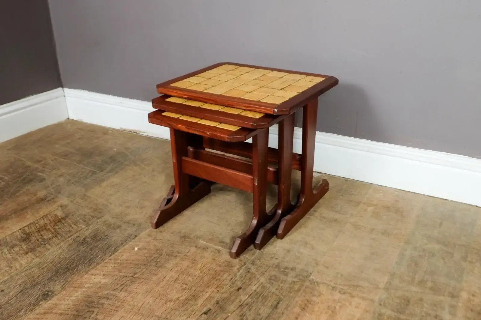 Vintage Retro G Plan Nest Of 3 Tiled Tables photo vinterior