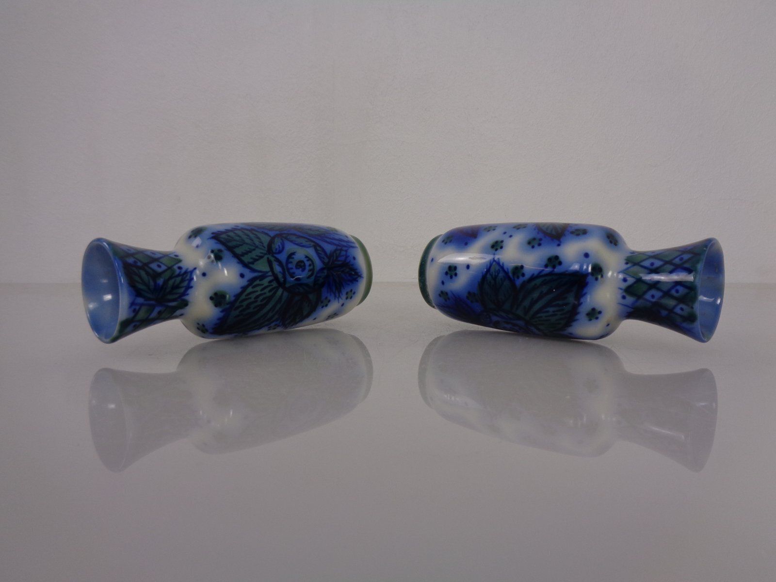 Home Decor Cobalt Blue Porcelain Vases From Lomonosov, St. Petersburg, Russia, 1960s, Set Of 2 photo