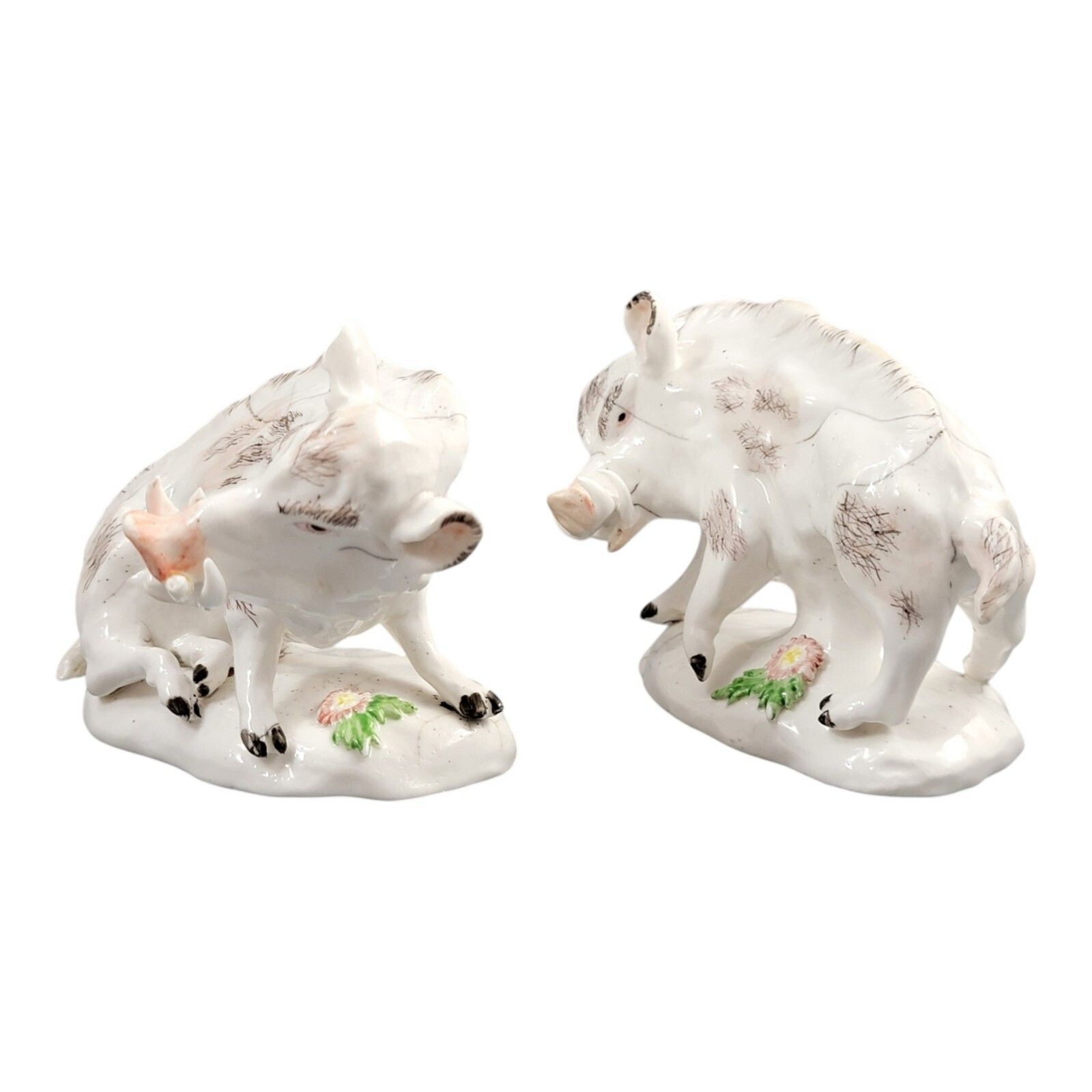 18th Century Derby Porcelain Manufactory Pair Of Wild Boars C.1755 Soft Paste photo furniture