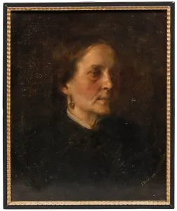 Gabriel Von Hackl (1843 1926)   Framed 1918 Oil, Portrait Of A Lady photo furniture