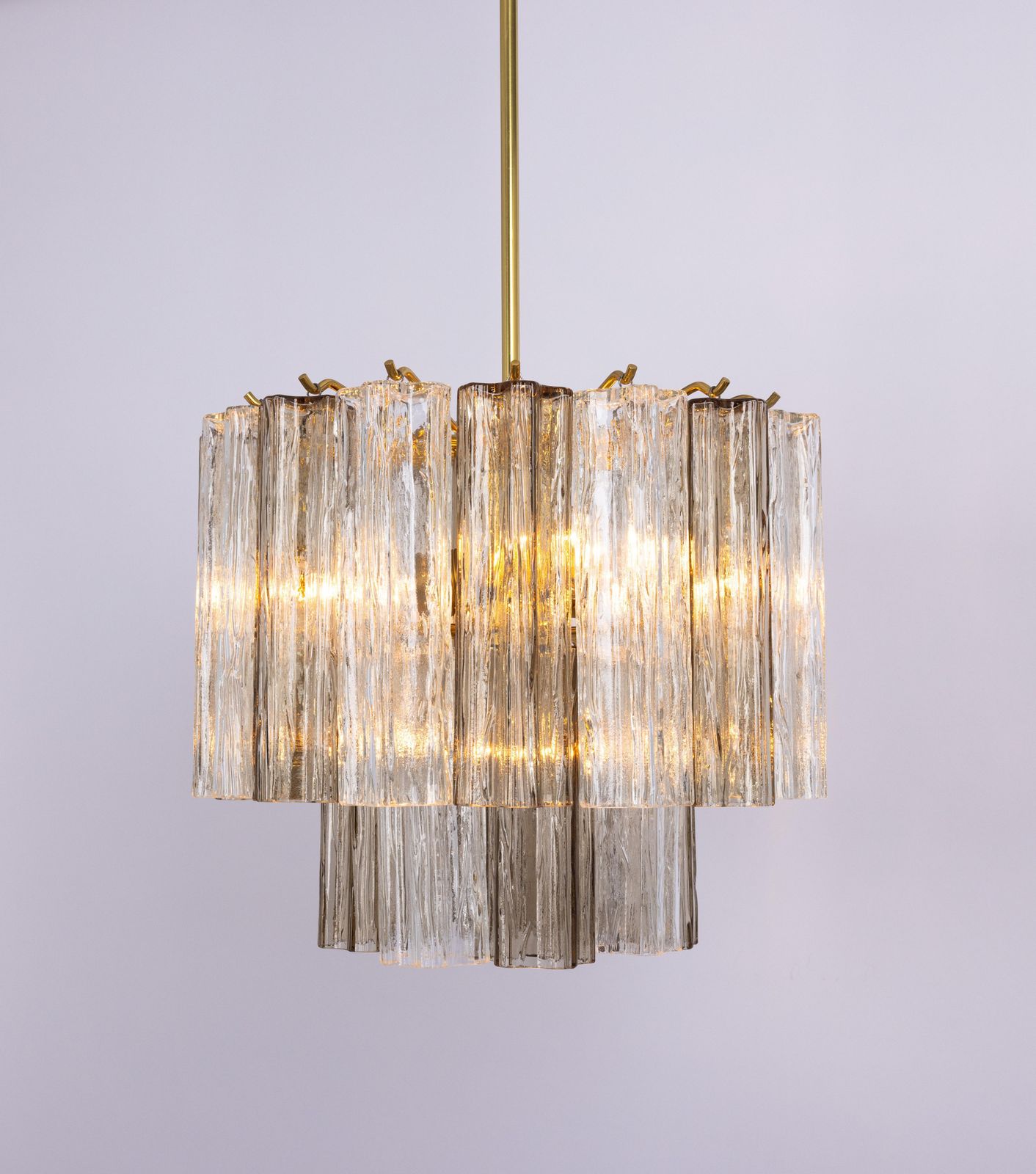 Large Tronchi Murano Glass Chandelier By Venini For Kalmar, Austria, 60s photo vinterior