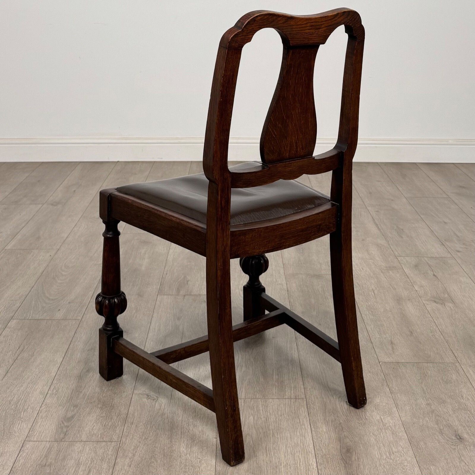Antique 20th Century Set Of 4 Edwardian Oak Dining Chairs photo for sale