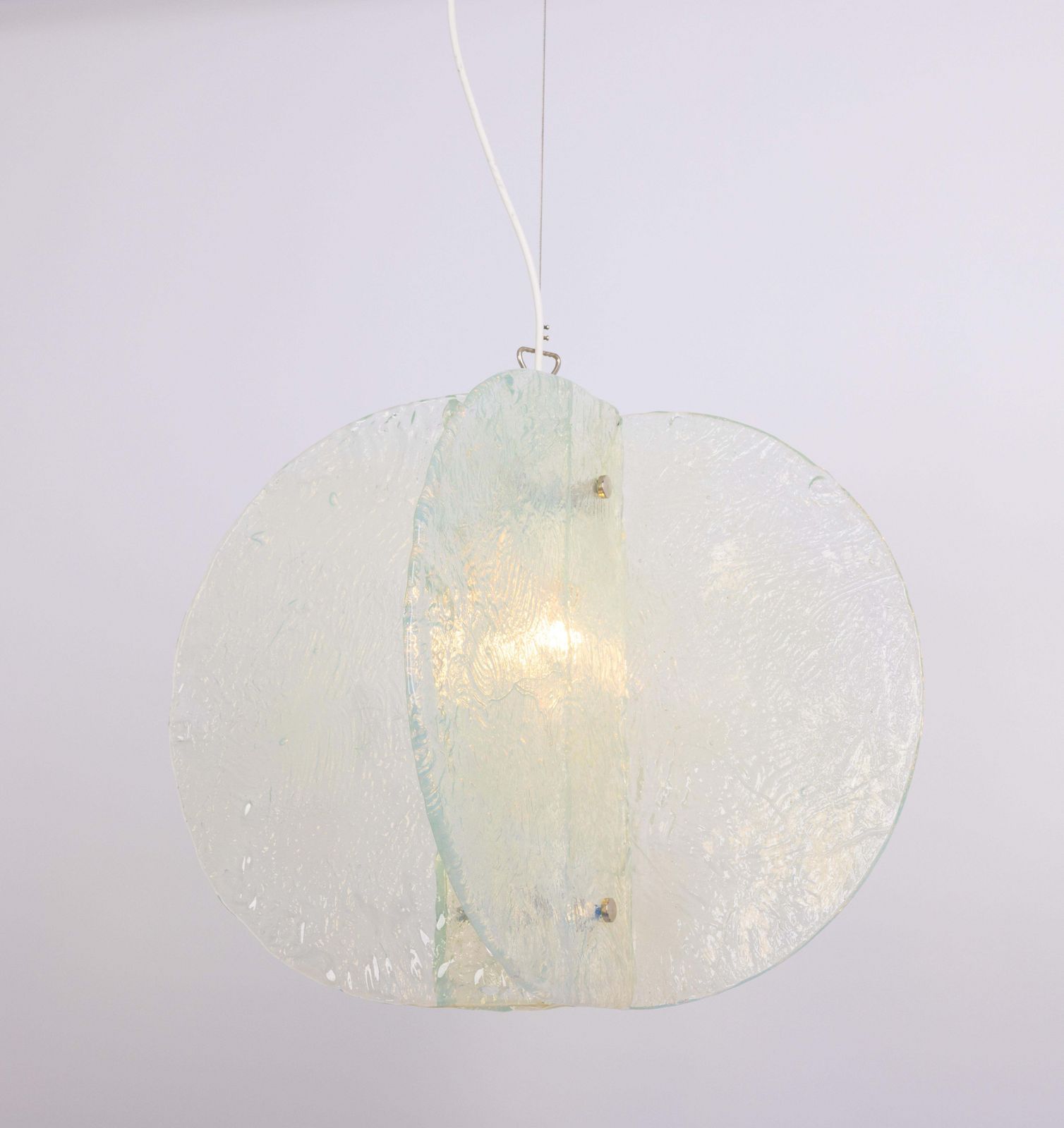 photo for sale Stunning Clear Blue Murano Pendant Light Design Carlo Nason By Mazzega, 1970s