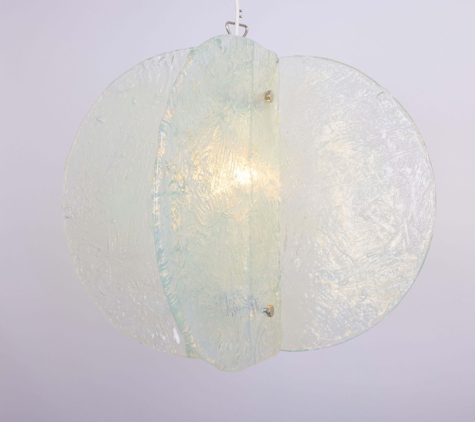 photo buy Stunning Clear Blue Murano Pendant Light Design Carlo Nason By Mazzega, 1970s