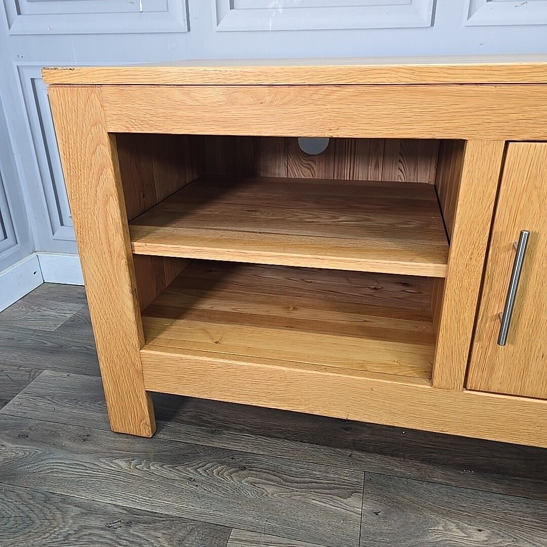 photo furniture Rustic Tv Media Unit Solid Oak Cabinet   Shelves & Cupboard – Vintage Wooden