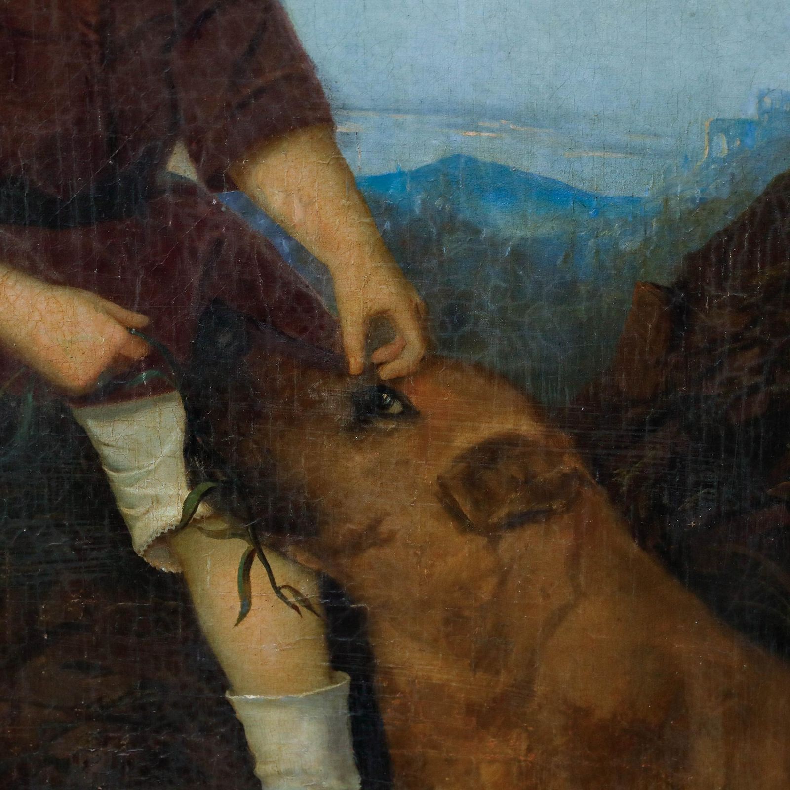 Attrib. Franz Xaver Mandl   19th Century Oil, Young Boy & His Faithful Companion photo vinterior