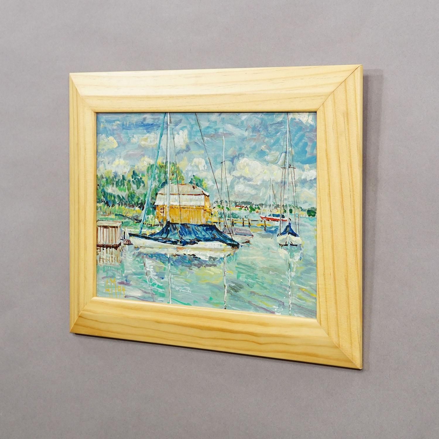 Oil Painting By Alexander Michael Boathouse Lake Chiemsee  1994 photo Art