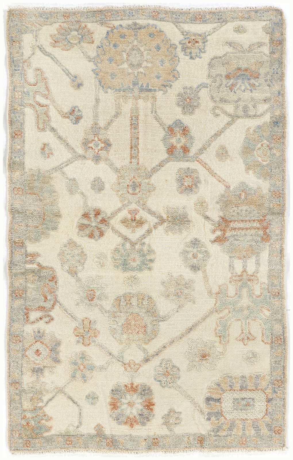 Turkish Oushak Hand Knotted Wool 4x6 Area Rug