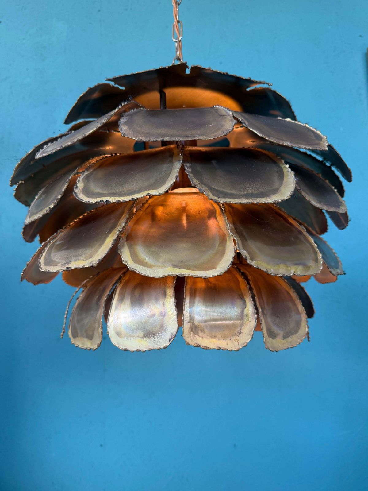 Mid Century Modern Brutalist Artichoke Pendent By Sven åge Holm Sørensen photo for sale
