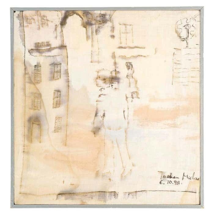 Watercolor On Canvas By Jochen Michaelis, Titled: Toward The Pantheon.