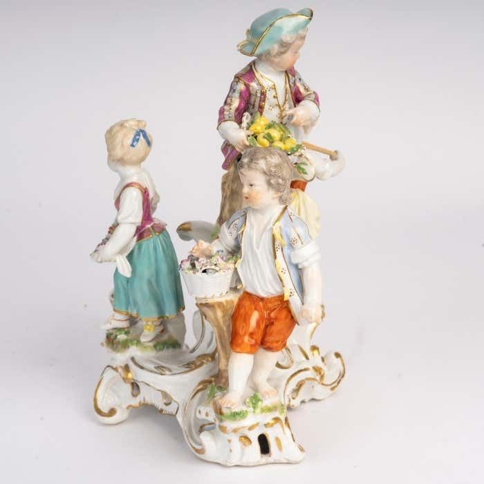 Meissen Porcelain Sculpture Depicting A Group Of Children, 18th Century. photo for sale