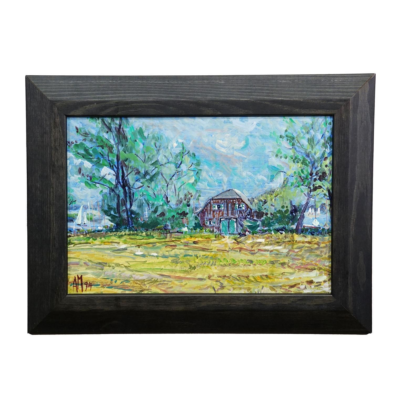 Oil Painting By Alexander Michael   Boathouse On The Shore Of Lake Chiemsee photo furniture