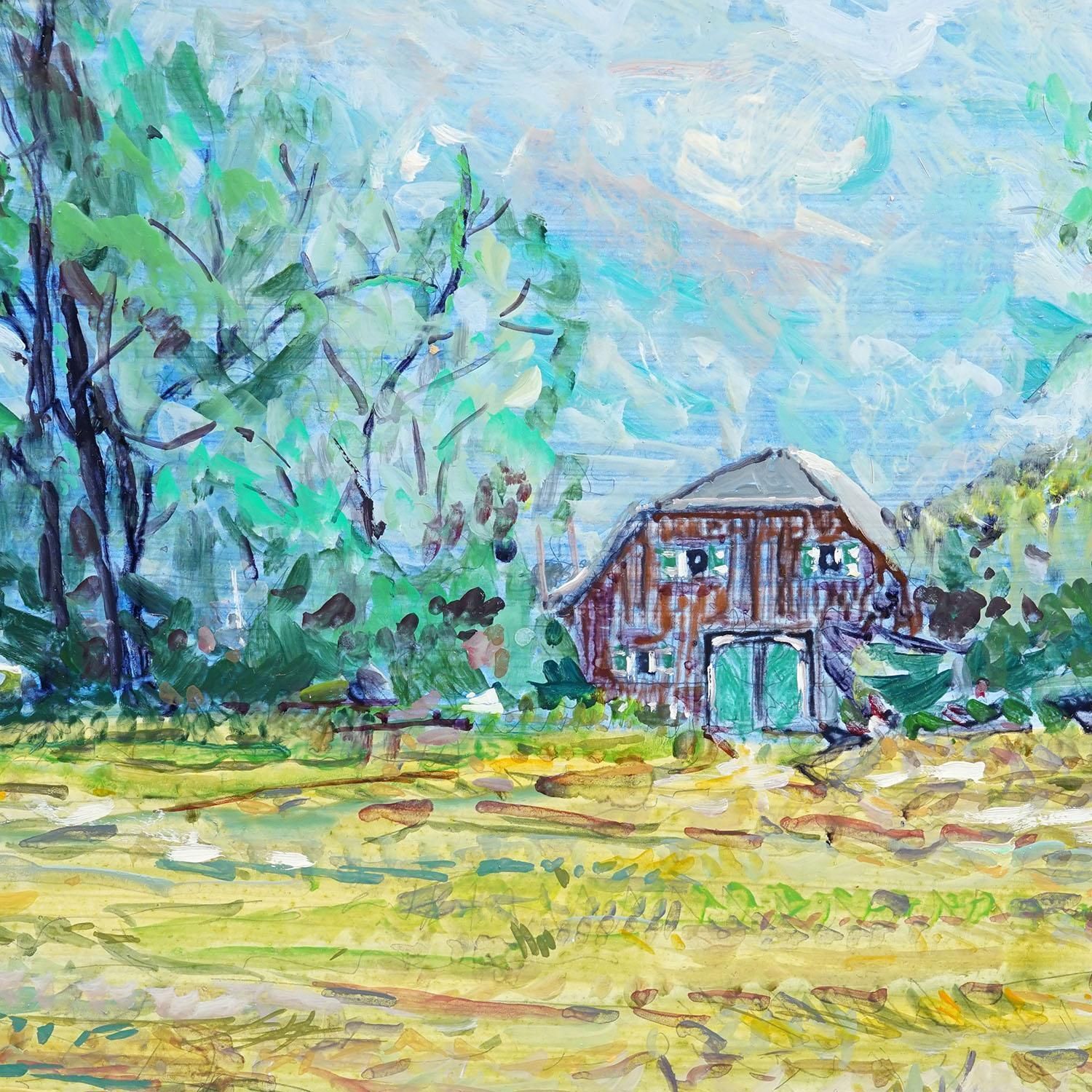 Oil Painting By Alexander Michael   Boathouse On The Shore Of Lake Chiemsee photo 188.0